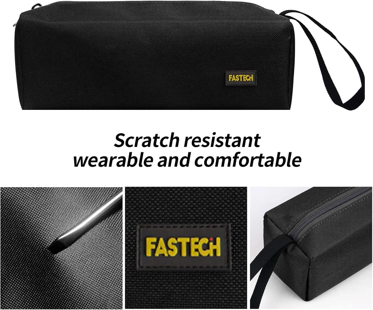 1-Pack Zipper Utility Tool Bag, Small Zipper Bags/Multi-Purpose Tool Pouch Tote Bags Storage Organizer for Screwdrivers, Pliers, Nut Drivers Gifts to Men/Women. (Black)