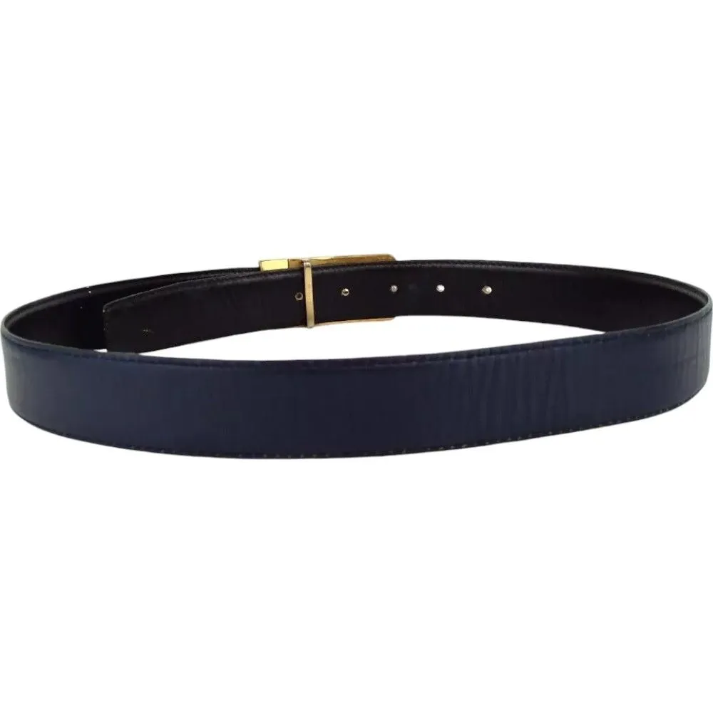 193145AQ (S1) Celine Belt Sulky Buckle Black Leather