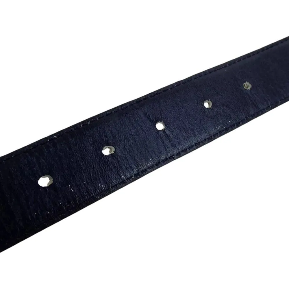 193145AQ (S1) Celine Belt Sulky Buckle Black Leather