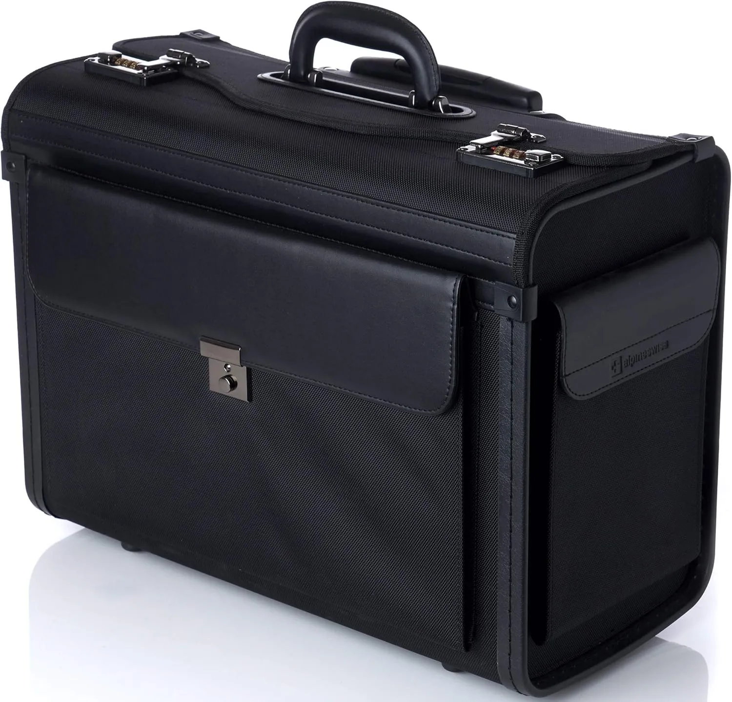 Alpine Swiss Rolling 17" Laptop Briefcase on Wheels Attache Lawyers Case Legal Size