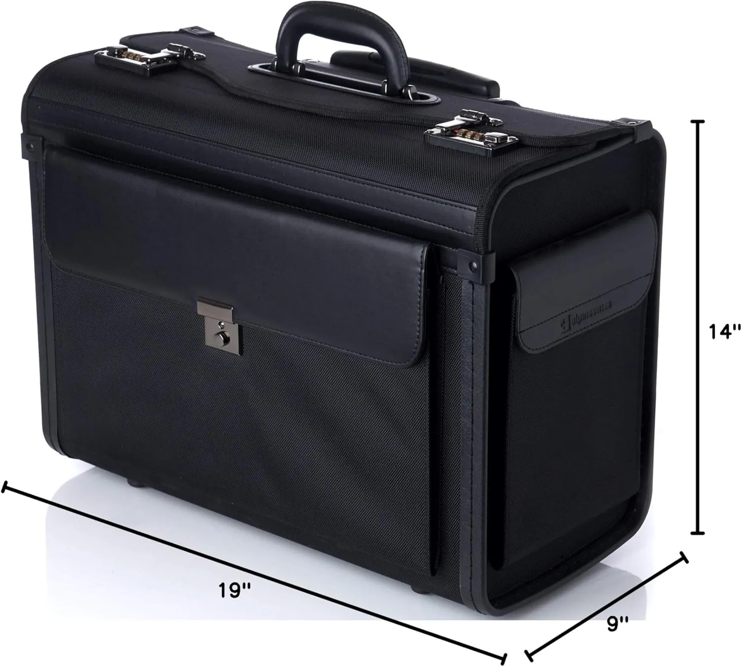 Alpine Swiss Rolling 17" Laptop Briefcase on Wheels Attache Lawyers Case Legal Size