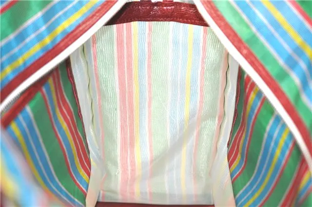 Auth BALENCIAGA Bazar Shopper M Tote Bag Mesh Leather 443097 Multicolor J6981