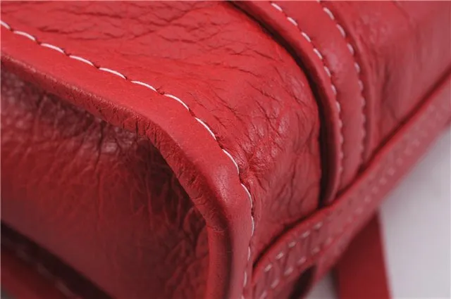 Authentic BALENCIAGA Bazar Shopper XS 2Way Hand Bag Leather 517166 Red 1333F