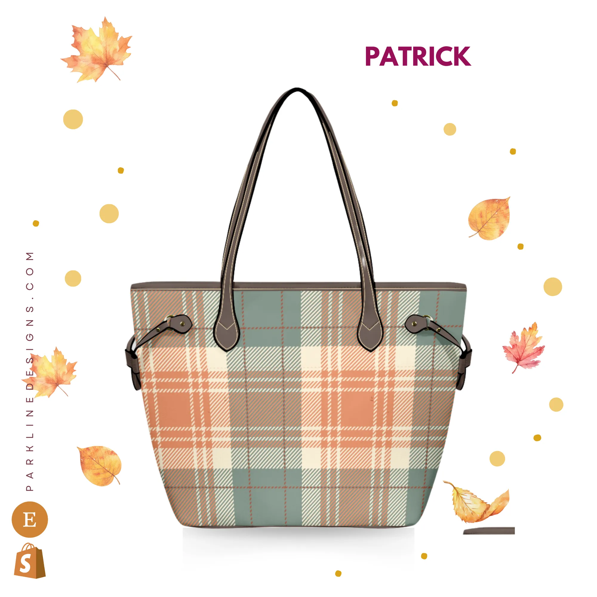 Autumn Floral Leather Bag | Watercolor Peonies Pattern | Perfect Gift for Her | Elegant & Durable Fashion Tote