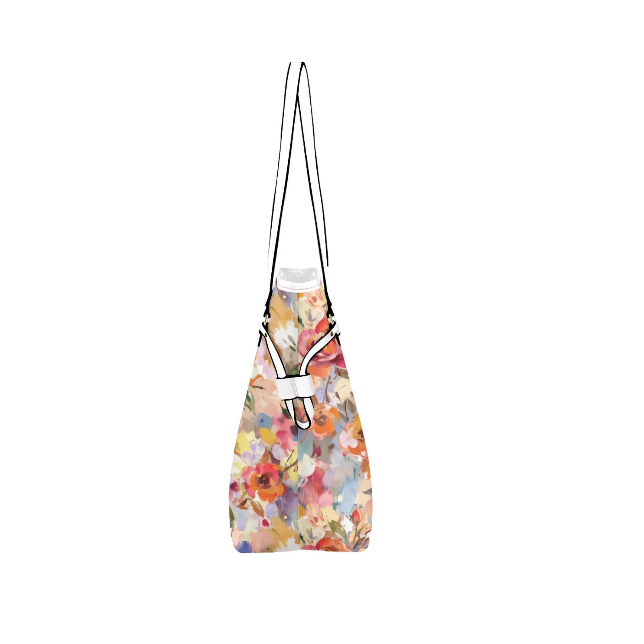 Autumn Floral Leather Bag | Watercolor Peonies Pattern | Perfect Gift for Her | Elegant & Durable Fashion Tote