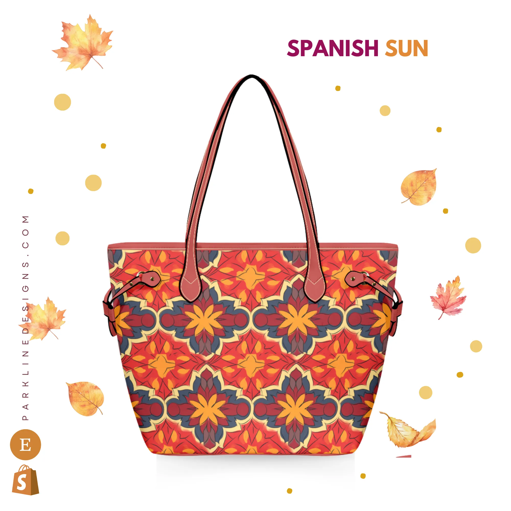 Autumn Floral Leather Bag | Watercolor Peonies Pattern | Perfect Gift for Her | Elegant & Durable Fashion Tote