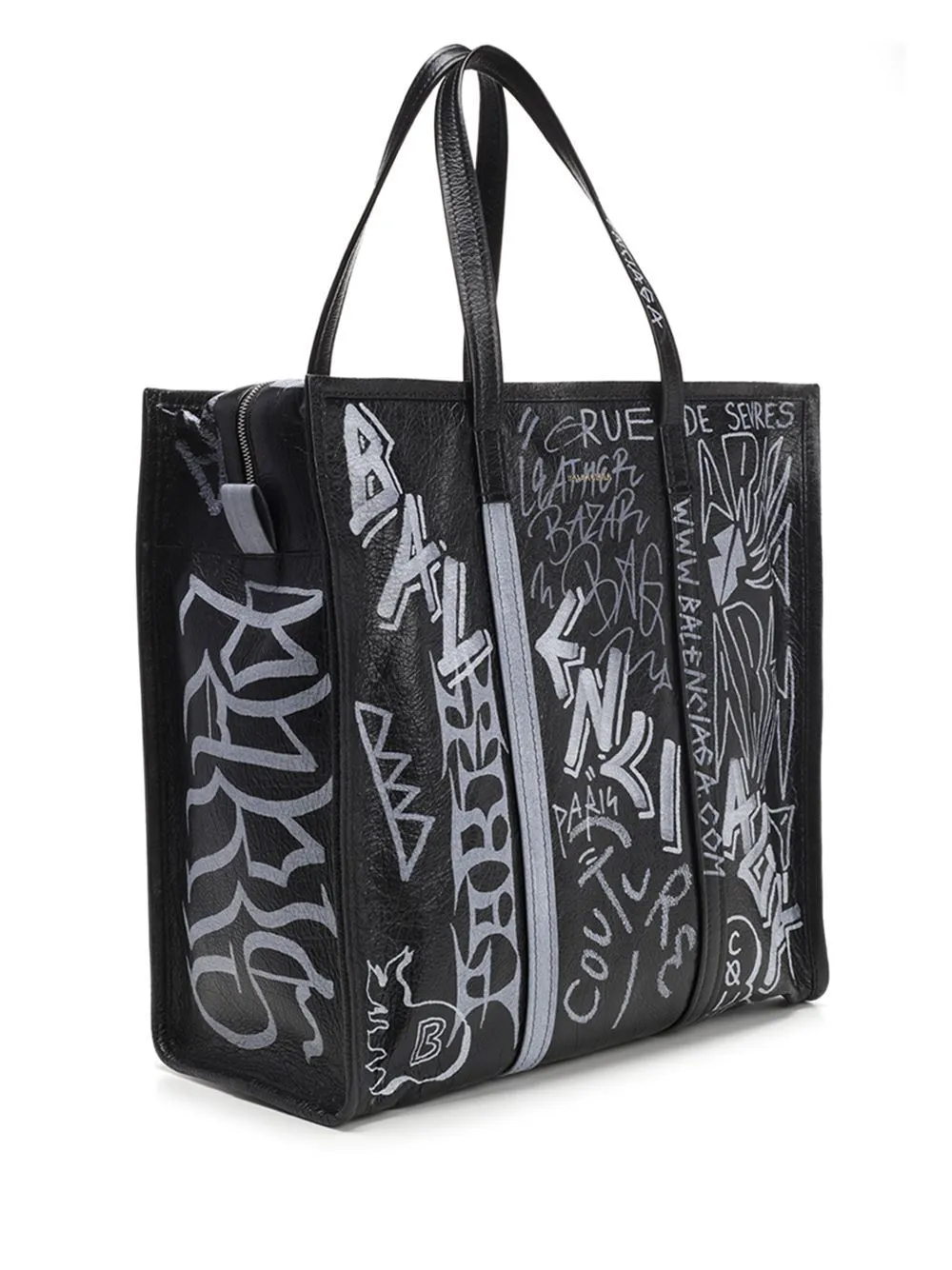 Balenciaga Bazar Graffiti M Shopper Tote Bag