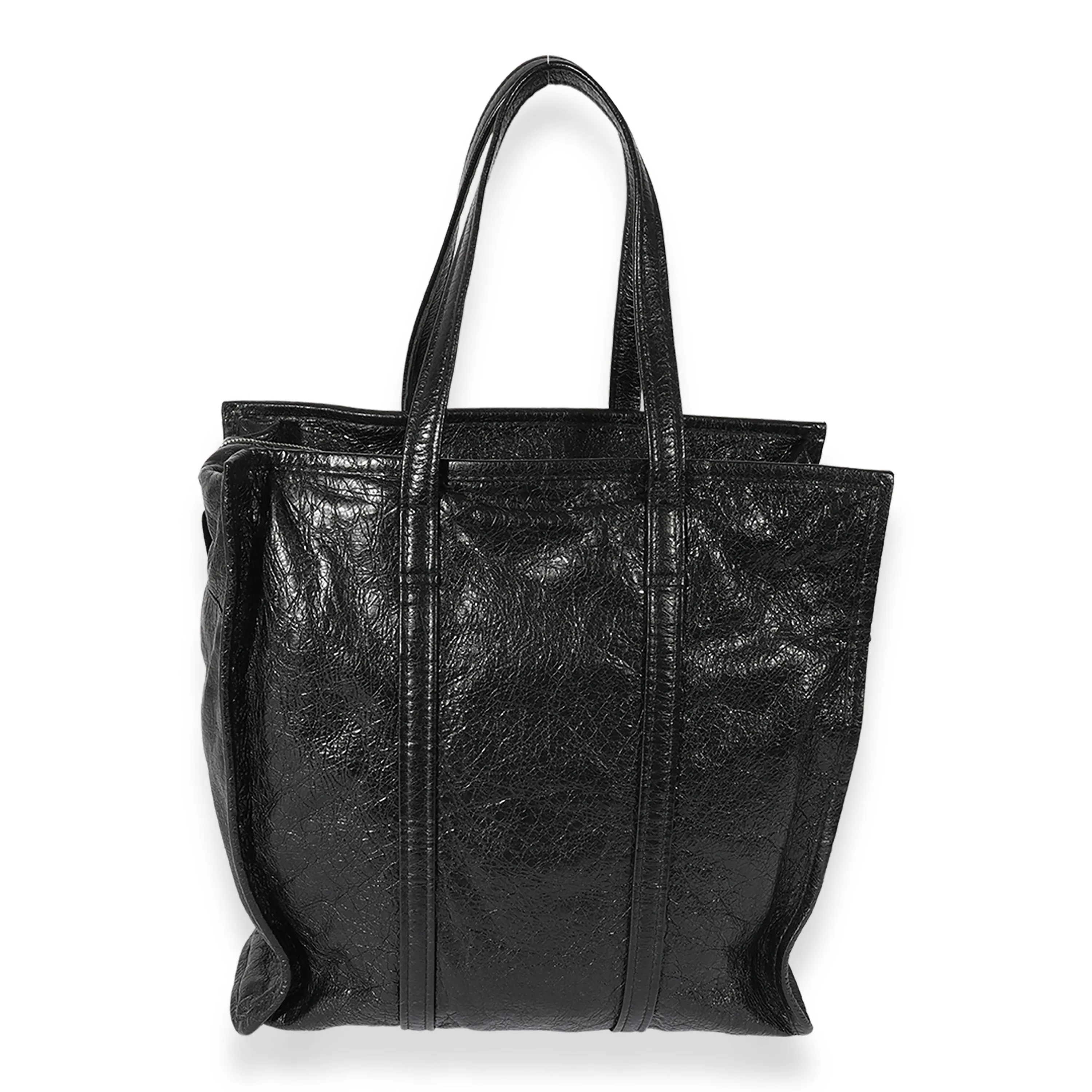Balenciaga Black Leather Medium Bazar Shopper Tote