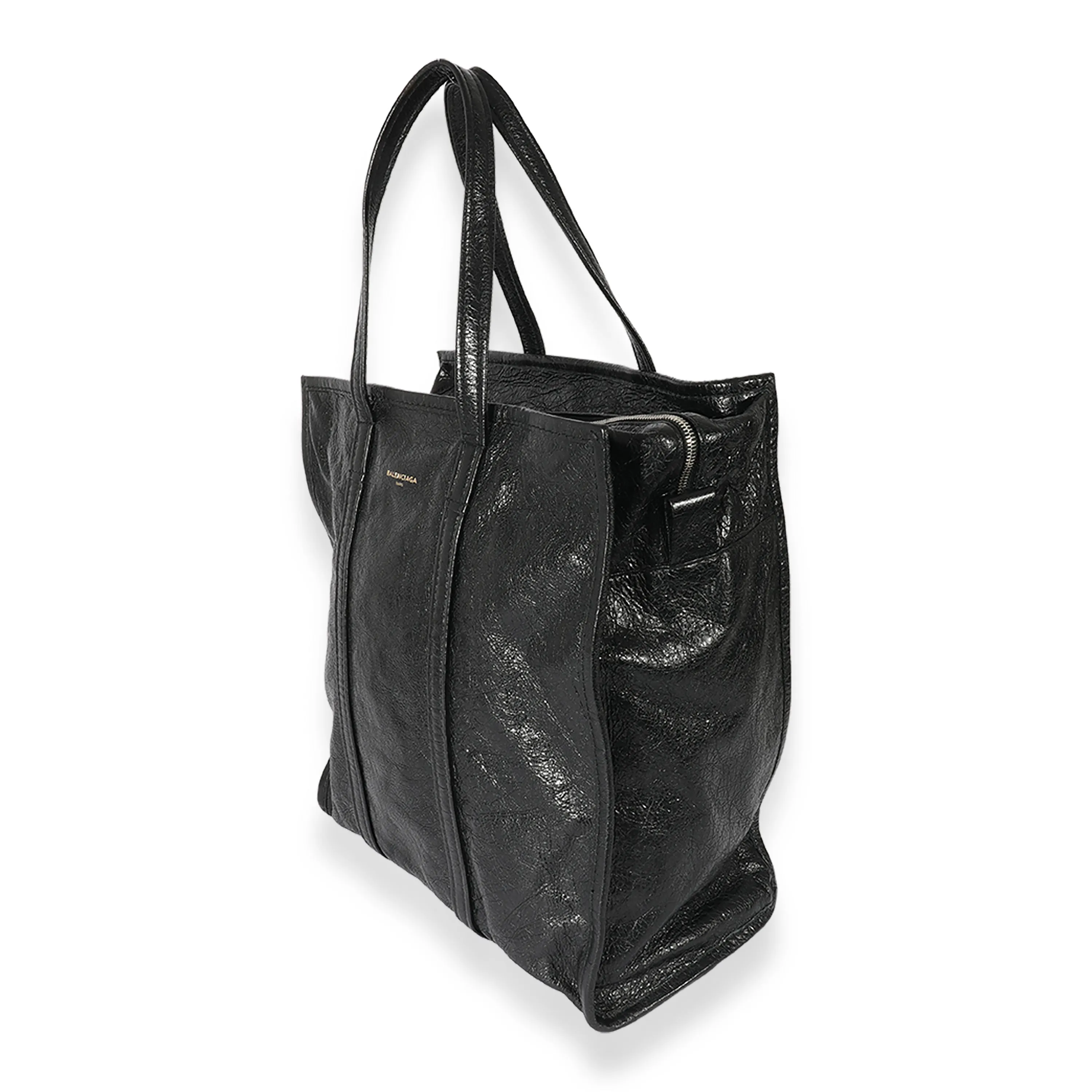 Balenciaga Black Leather Medium Bazar Shopper Tote