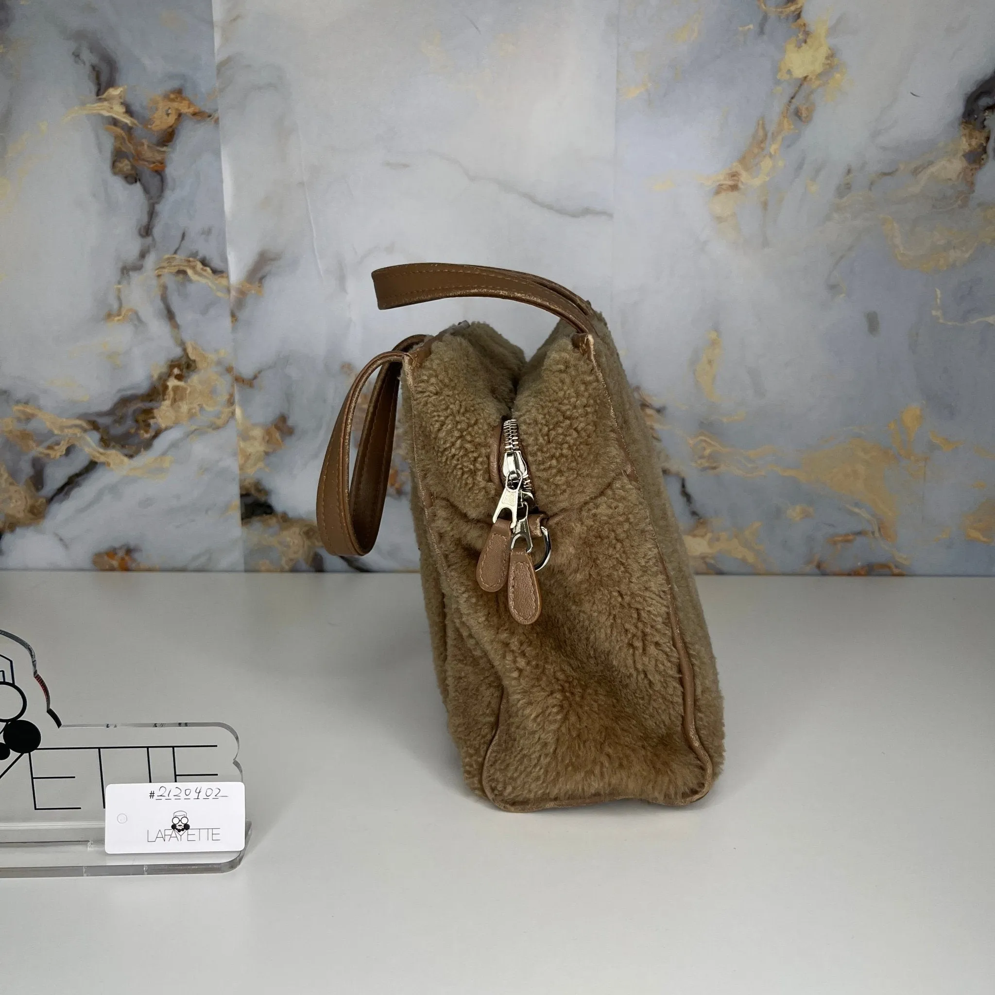 Balenciaga Shearing Fur Bazar Shopper Tote