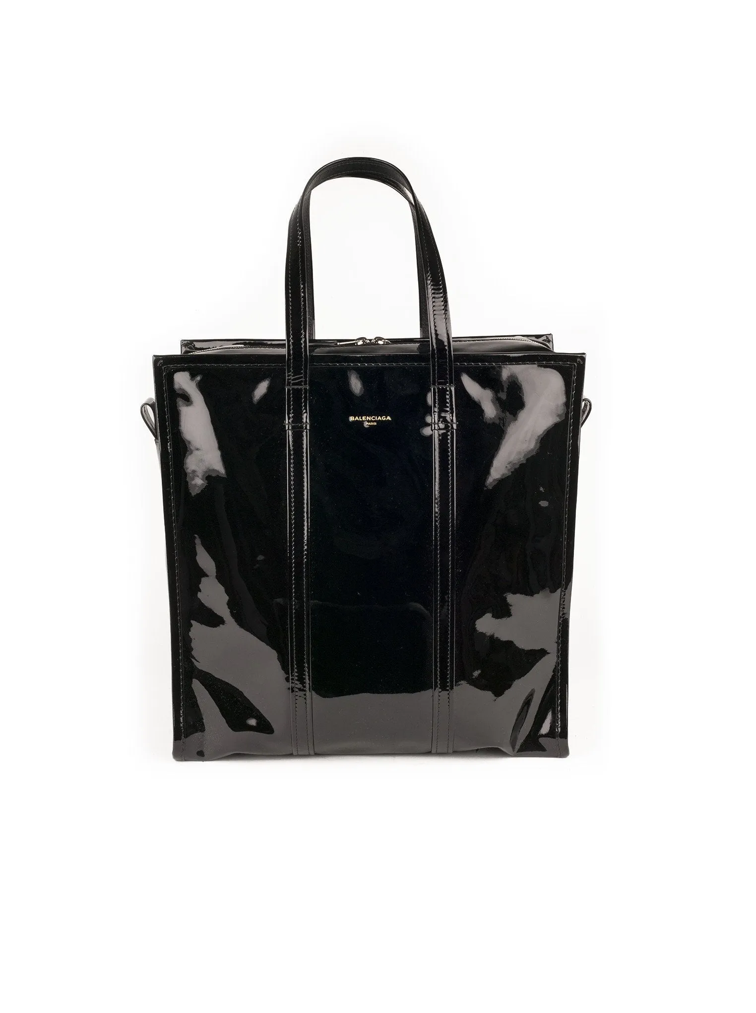 Bazar Patent Leather M Shopper Bag - Black