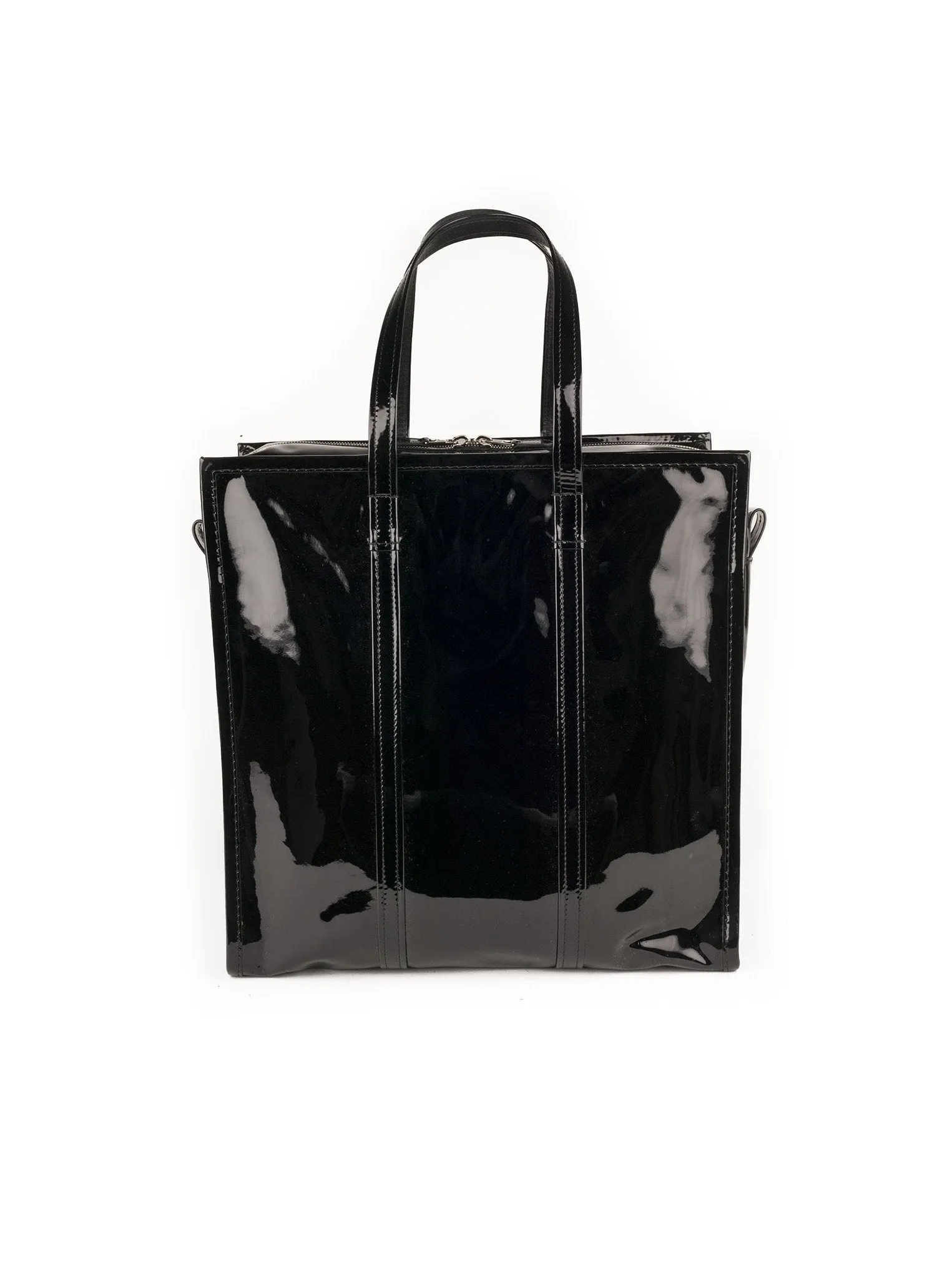 Bazar Patent Leather M Shopper Bag - Black