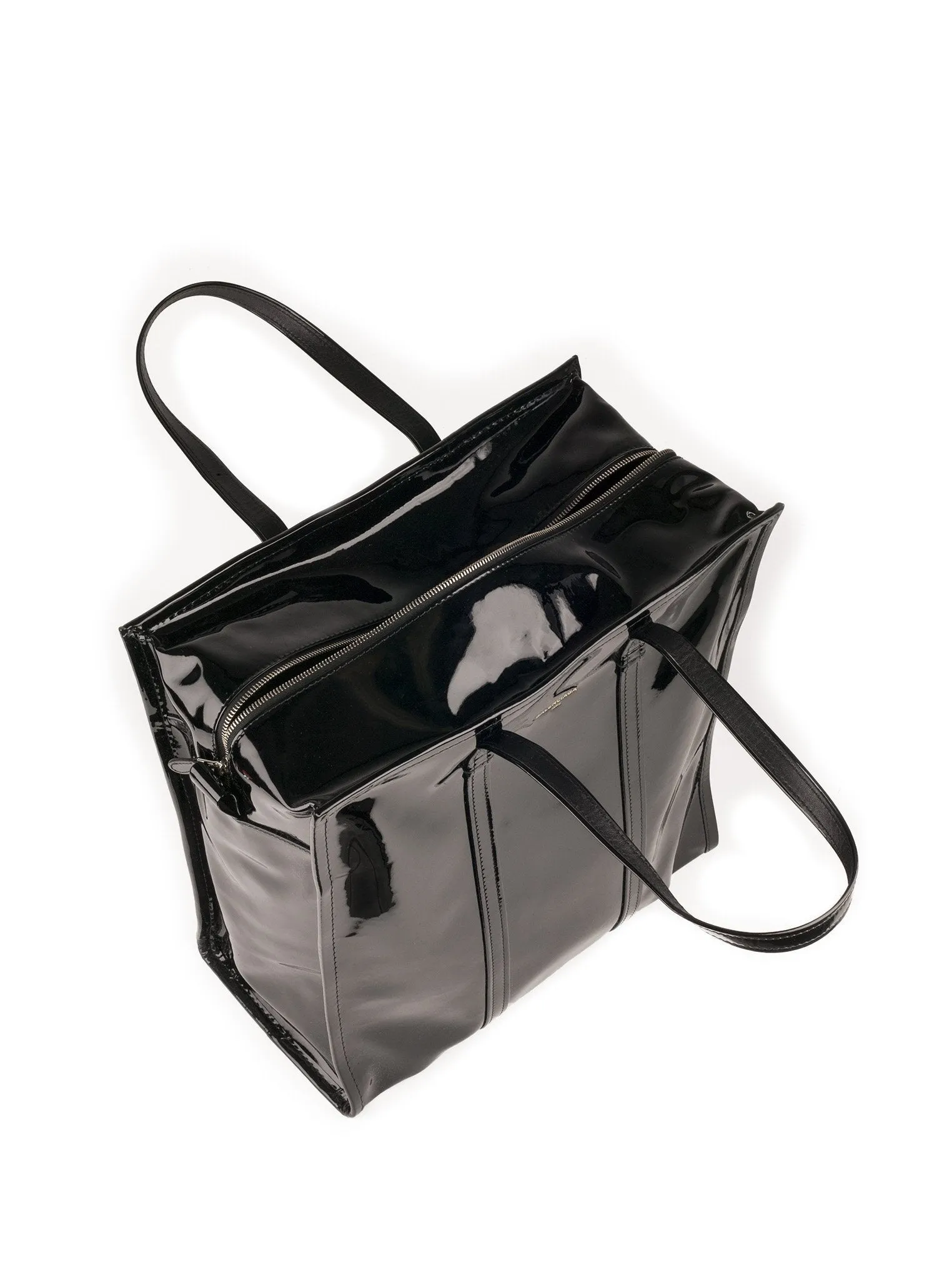 Bazar Patent Leather M Shopper Bag - Black