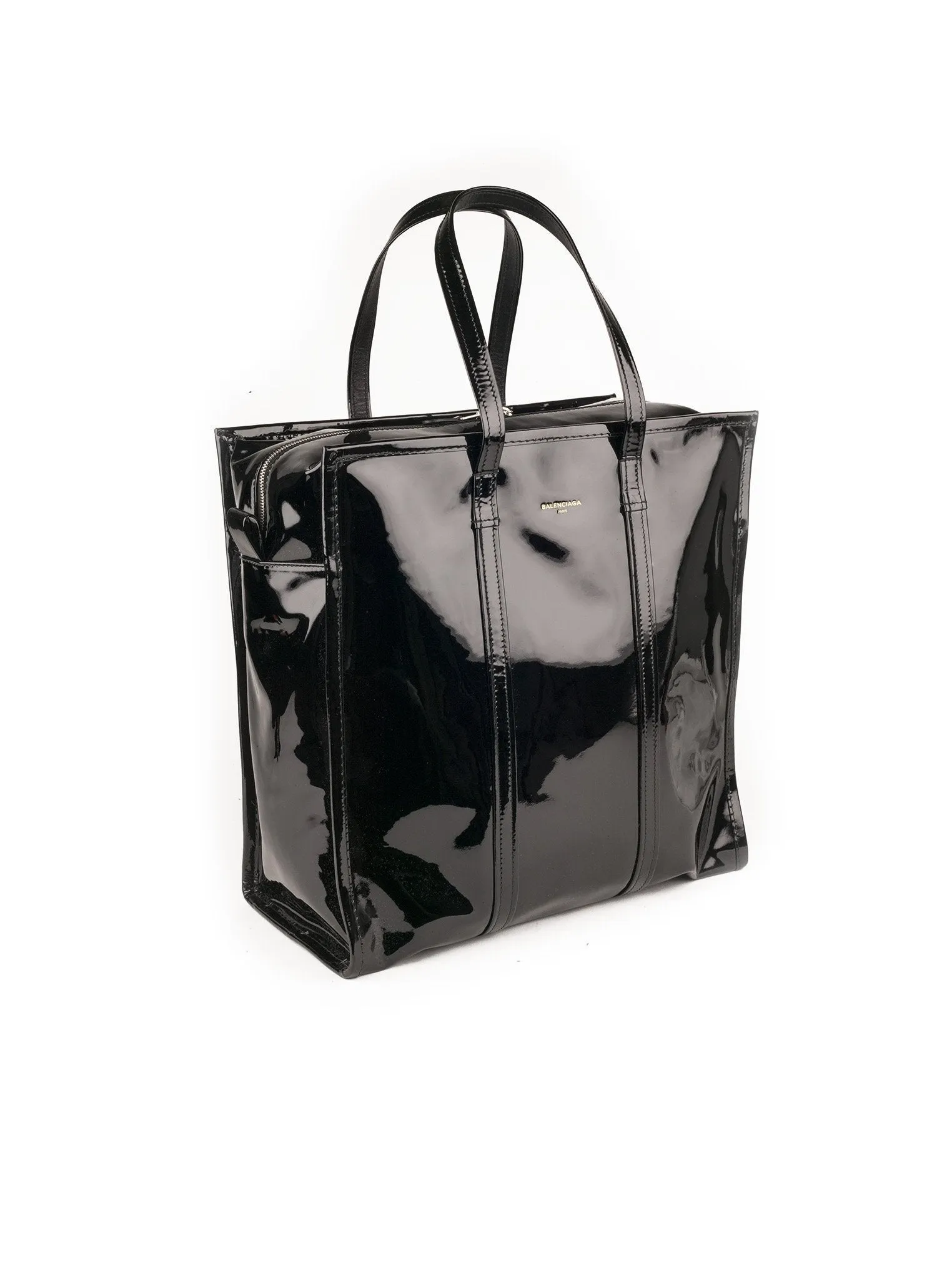 Bazar Patent Leather M Shopper Bag - Black