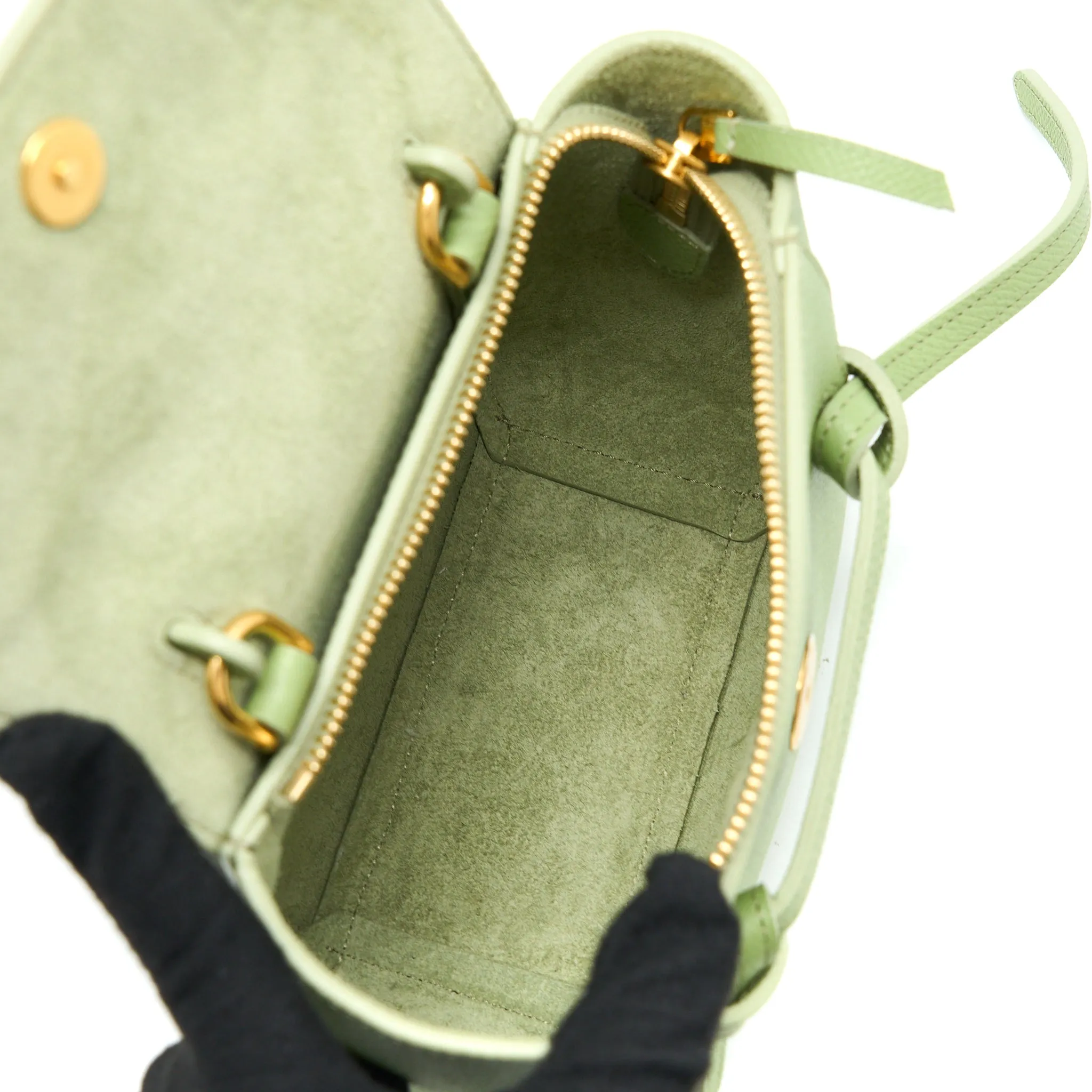 Celine Pico Belt Bag Grained Calfskin Light Green