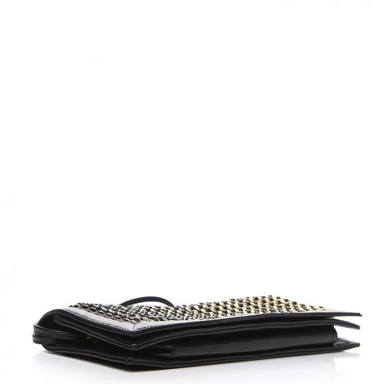 Chanel Vintage Black Lambskin Chain-Embellished Clutch Flap Bag