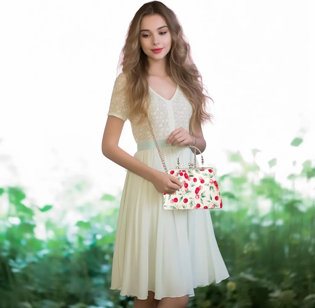 Crossbody Tote Bag Floral Satchel Purse Handbag for Women