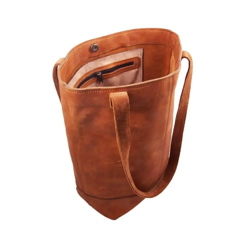 Crystal Tote Leather Bag, Small