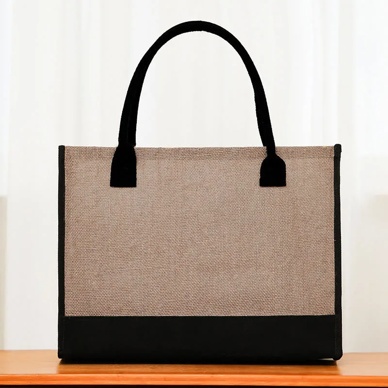 Custom Initial Floral Canvas Tote Shopping Travel Handbag