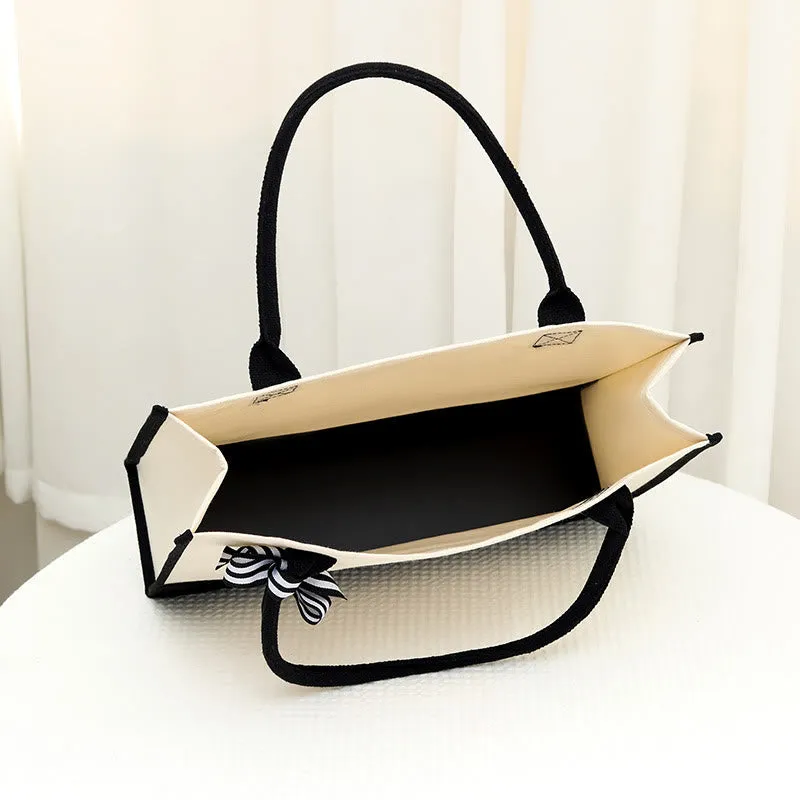 Custom Initial Floral Canvas Tote Shopping Travel Handbag