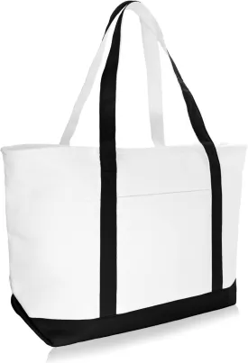 DALIX 23" Premium 24 oz. Cotton Canvas Shopping Tote Bag