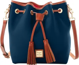 Dooney & Bourke Crossbody Bucket Bags for Women, Pebble Grain Leather Aimee Crossbody Drawstring Purse