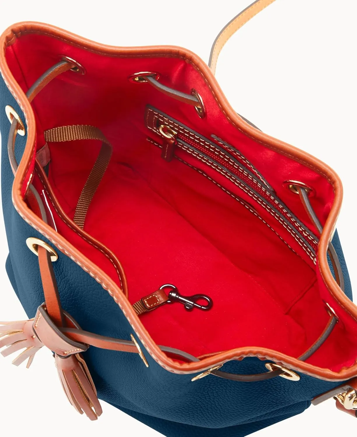 Dooney & Bourke Crossbody Bucket Bags for Women, Pebble Grain Leather Aimee Crossbody Drawstring Purse