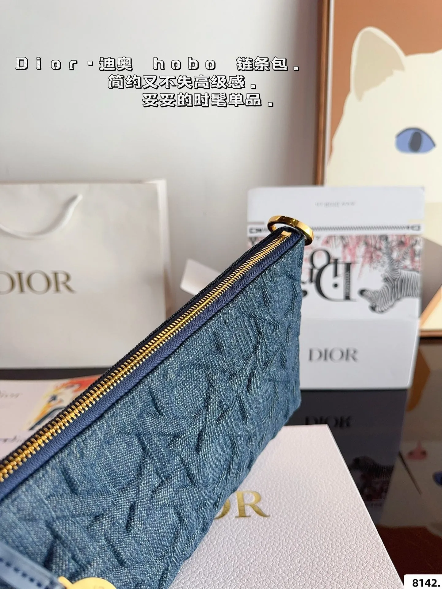 DR469 Diorstar Hobo Bag with Chain / 8.5x5.5x4nches
