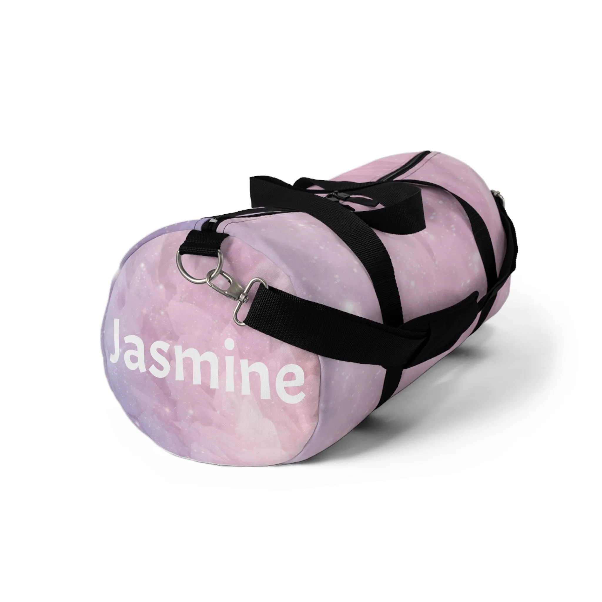 Duffel Bag: Pink Crystal Cluster Customizable Gym Bag