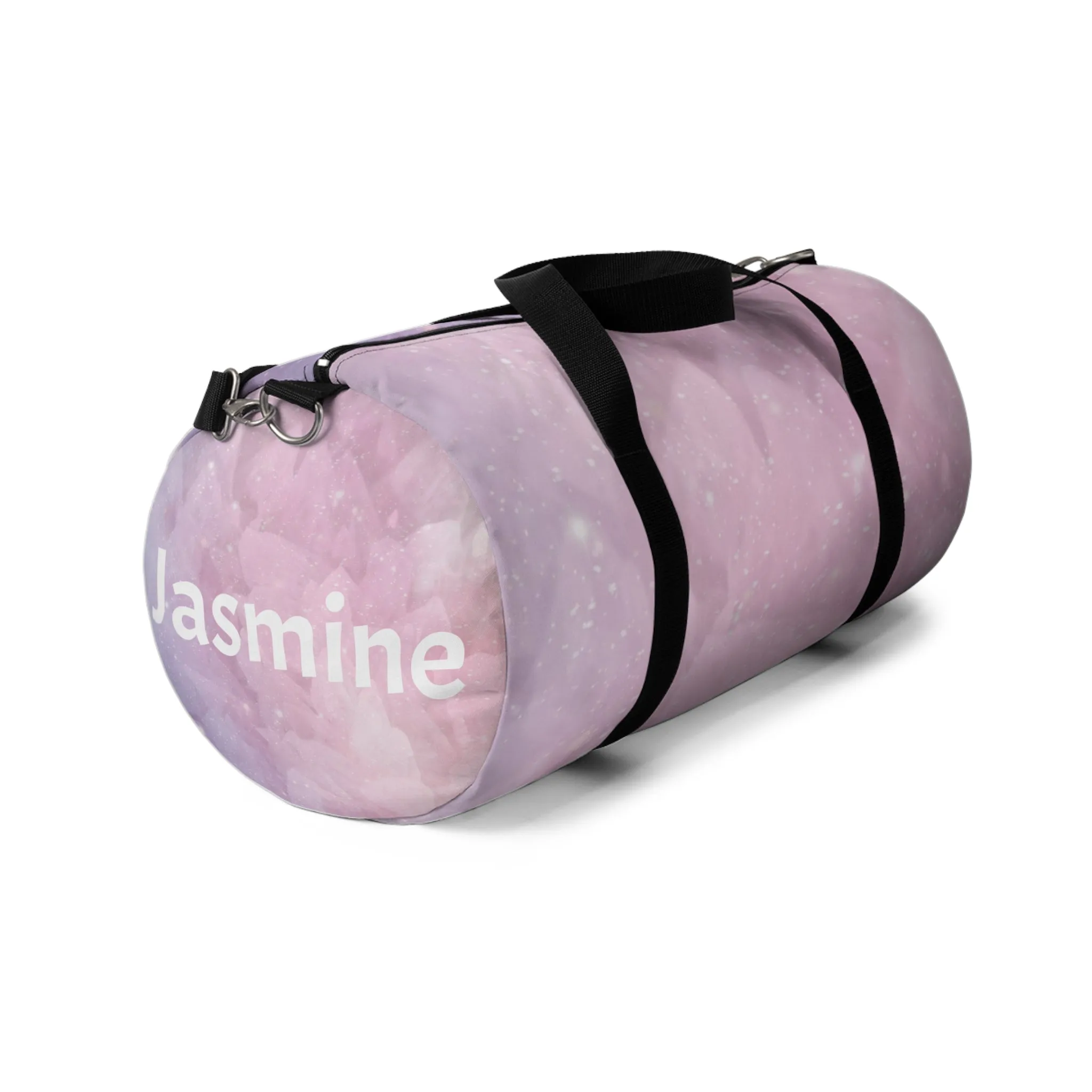 Duffel Bag: Pink Crystal Cluster Customizable Gym Bag