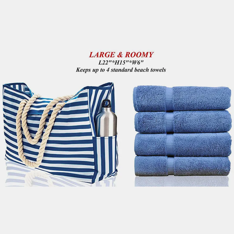 Extra Large Beach Bag Waterproof Sandproof Swim Pool Handbag Tote