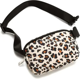 Fanny Pack for Women Men, Fashion Crossbody Waist Packs with Adjustable Strap Small Belt Bag Hip Bum Bag for Run Travel Outdoor Cycling Shopping (Leopard)