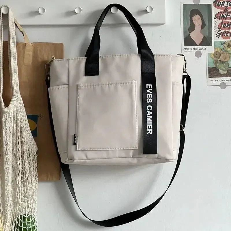 Fashion Modern Nylon Waterproof Canvas Tote Shoulder Handbag for Women Large Capacity Messenger Bags