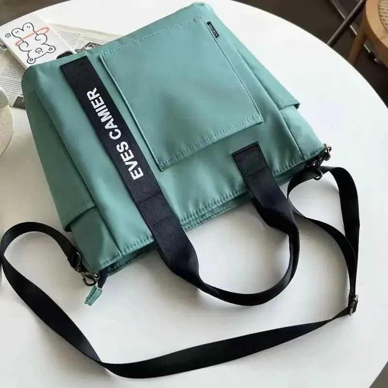 Fashion Modern Nylon Waterproof Canvas Tote Shoulder Handbag for Women Large Capacity Messenger Bags