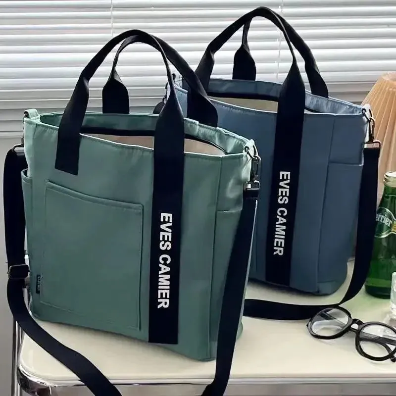 Fashion Modern Nylon Waterproof Canvas Tote Shoulder Handbag for Women Large Capacity Messenger Bags
