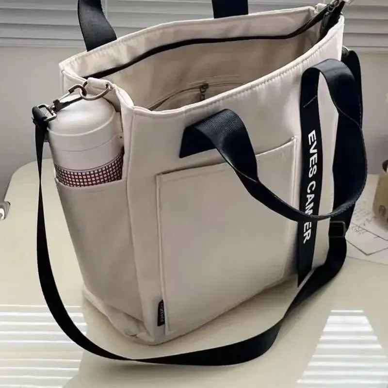 Fashion Modern Nylon Waterproof Canvas Tote Shoulder Handbag for Women Large Capacity Messenger Bags