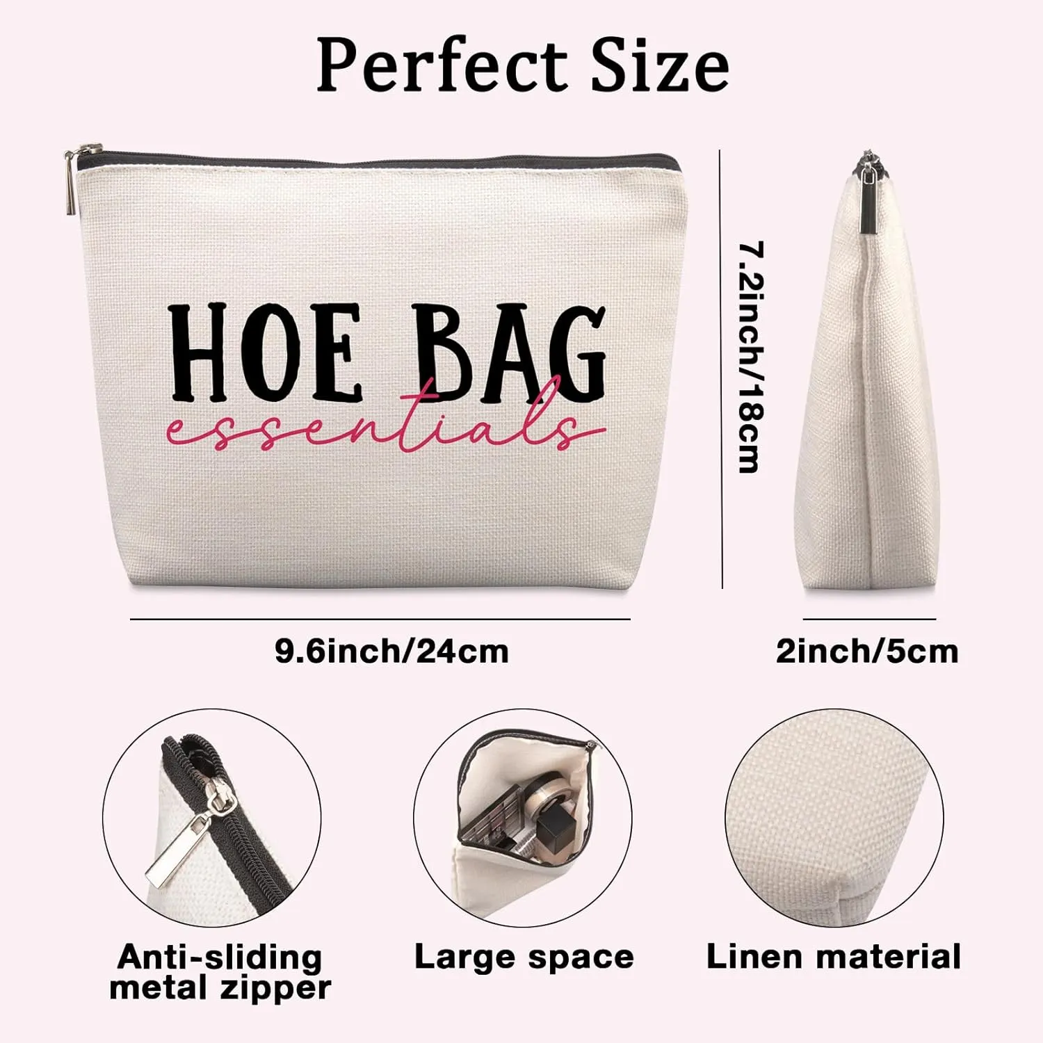 Gag Gifts for Women, Funny Gifts for Friends Travel Cosmetic Bag, Fun Christmas Farewell Friendship Gifts for Women Friends Sister Coworkers Hot Bag Essentials Travel Makeup Bag