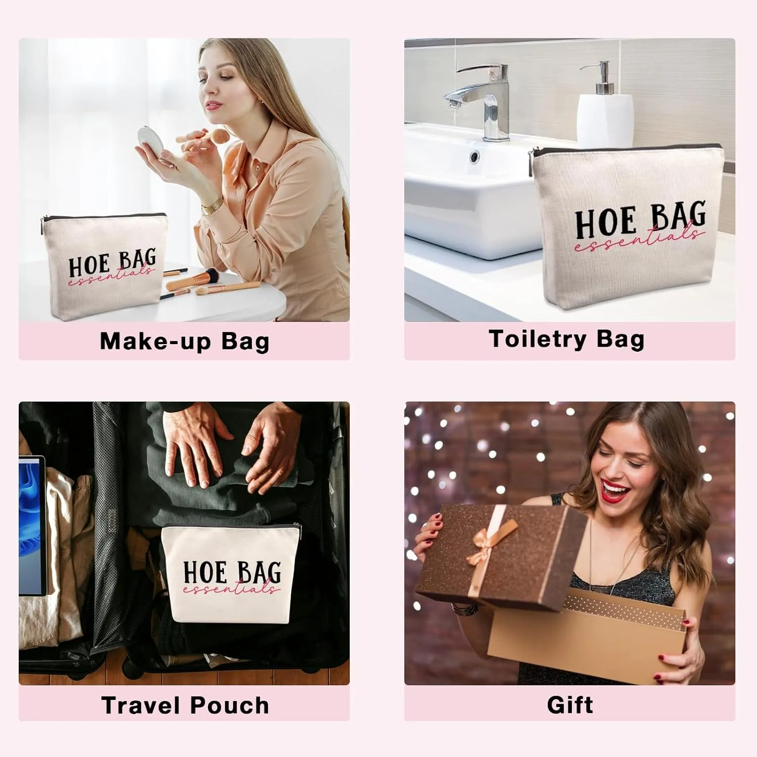 Gag Gifts for Women, Funny Gifts for Friends Travel Cosmetic Bag, Fun Christmas Farewell Friendship Gifts for Women Friends Sister Coworkers Hot Bag Essentials Travel Makeup Bag