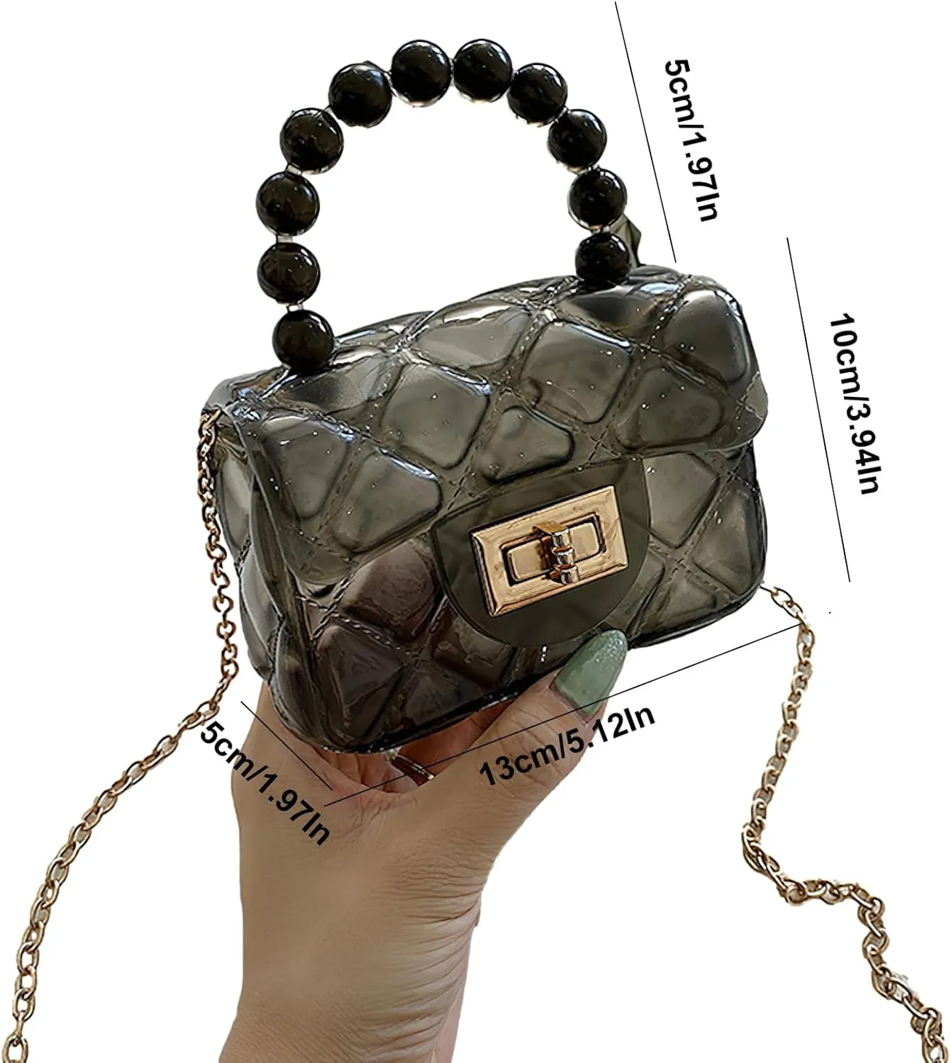 Girls Small Clear Jelly Purse Candy Color Transparent Tote Bag Handbag with Removable Shoulder Strap