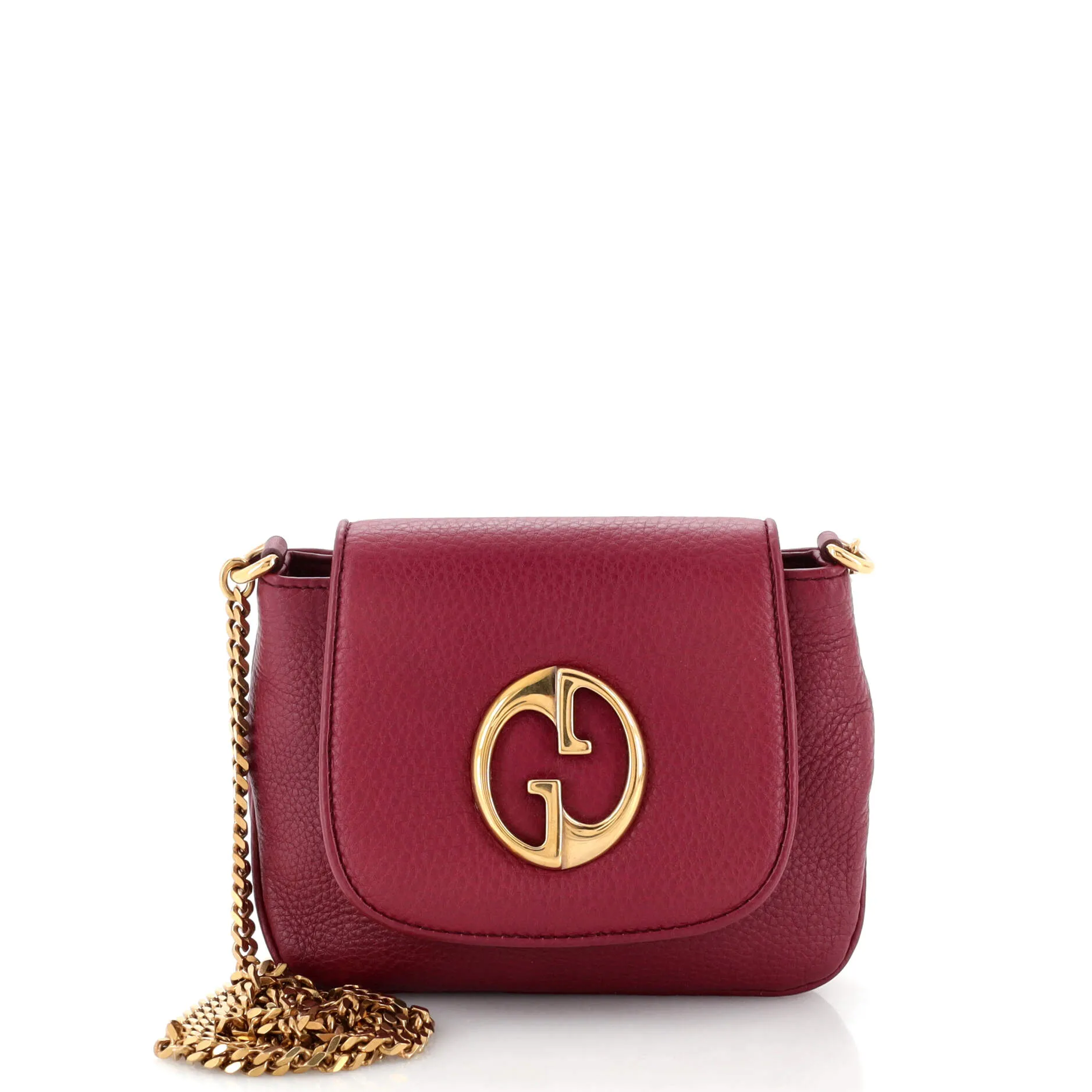 GUCCI 1973 Chain Shoulder Bag Leather Small