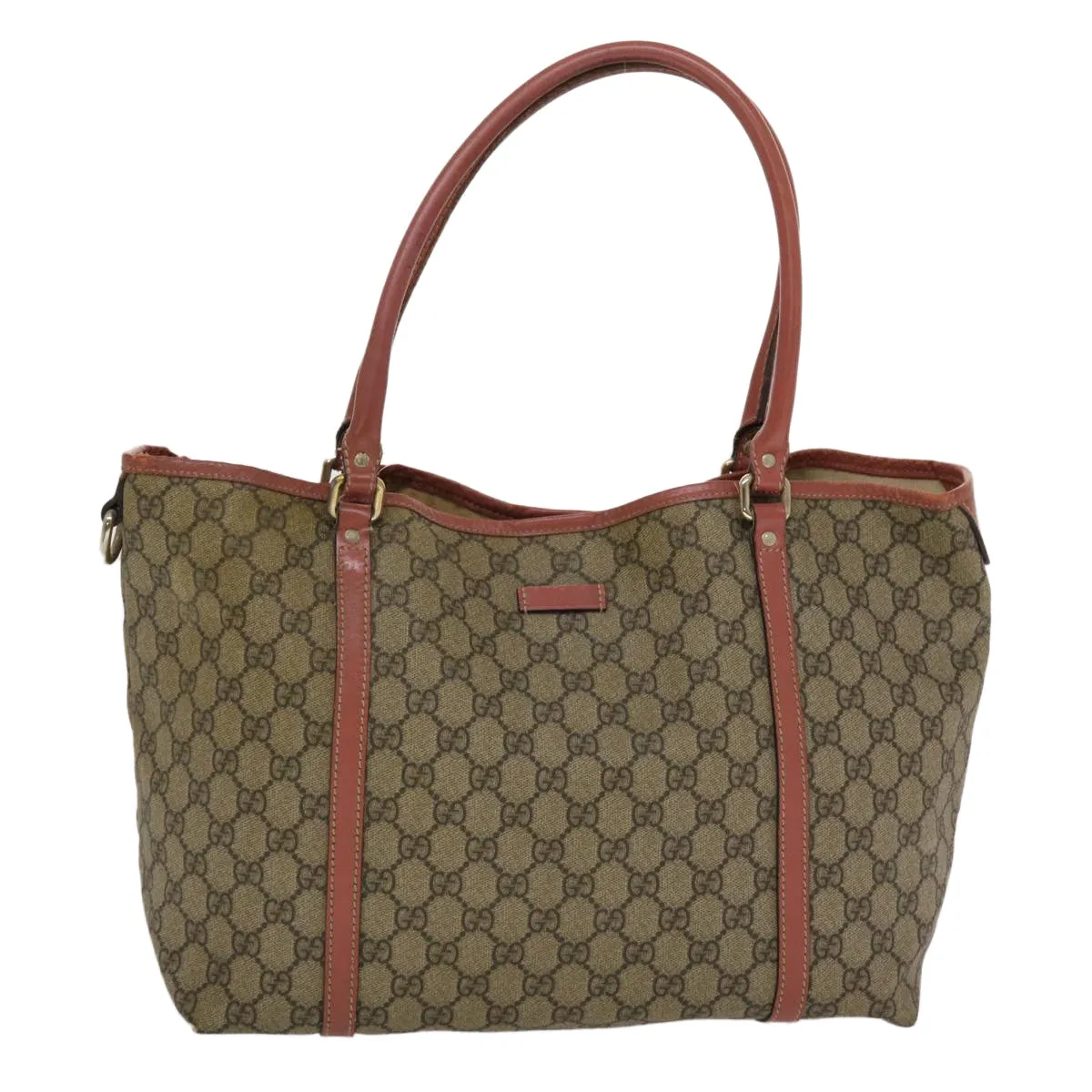 GUCCI GG Canvas Tote Bag PVC Leather Beige Pink  49060