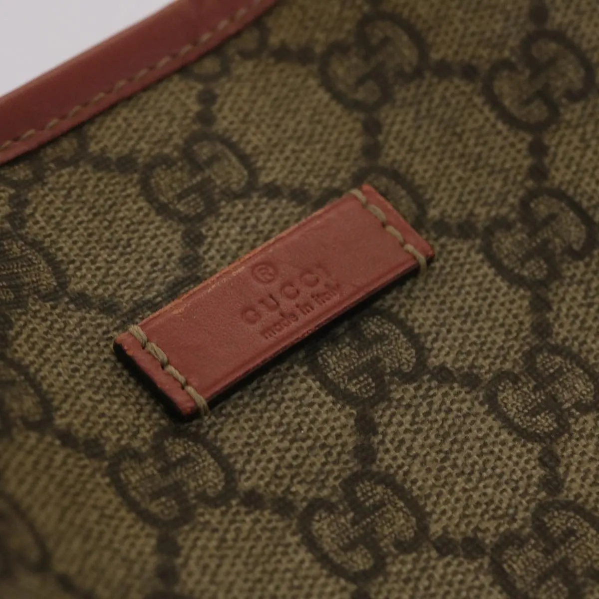 GUCCI GG Canvas Tote Bag PVC Leather Beige Pink  49060