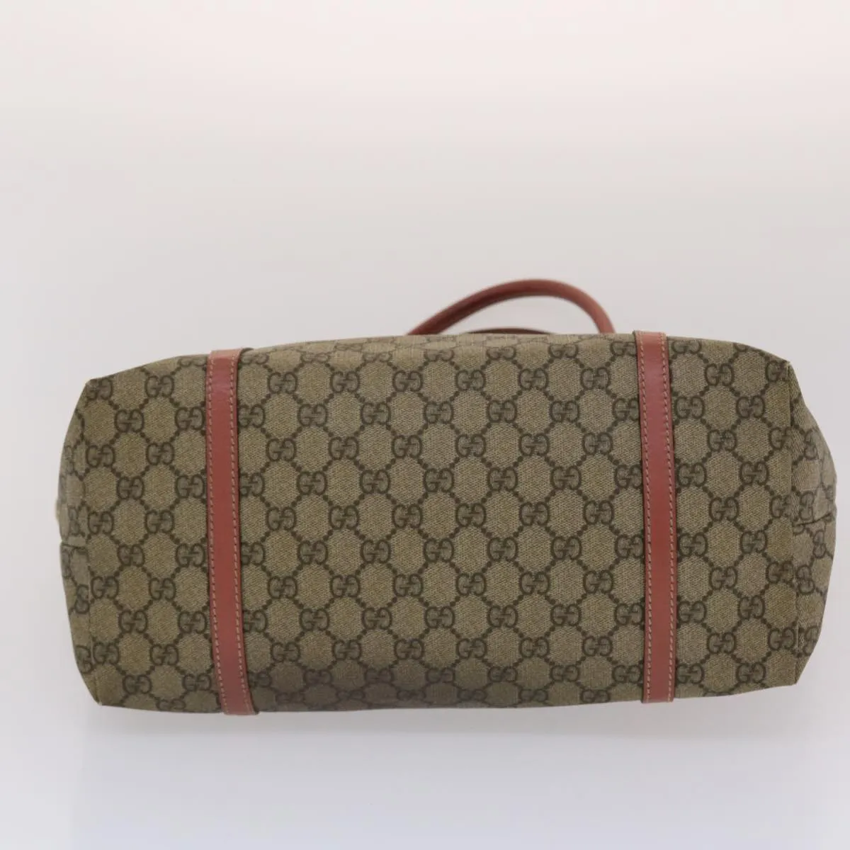 GUCCI GG Canvas Tote Bag PVC Leather Beige Pink  49060