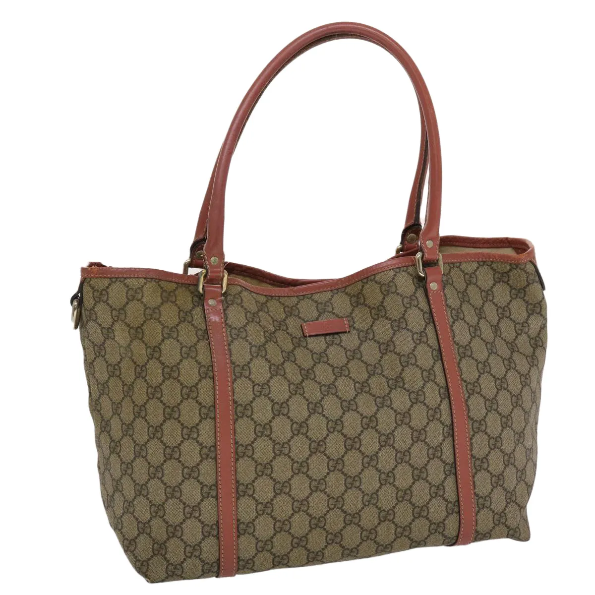 GUCCI GG Canvas Tote Bag PVC Leather Beige Pink  49060