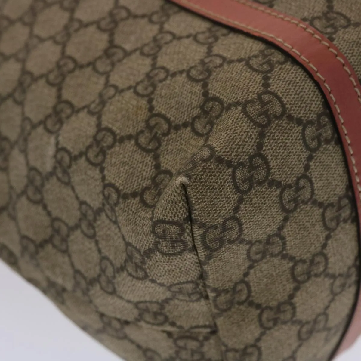 GUCCI GG Canvas Tote Bag PVC Leather Beige Pink  49060