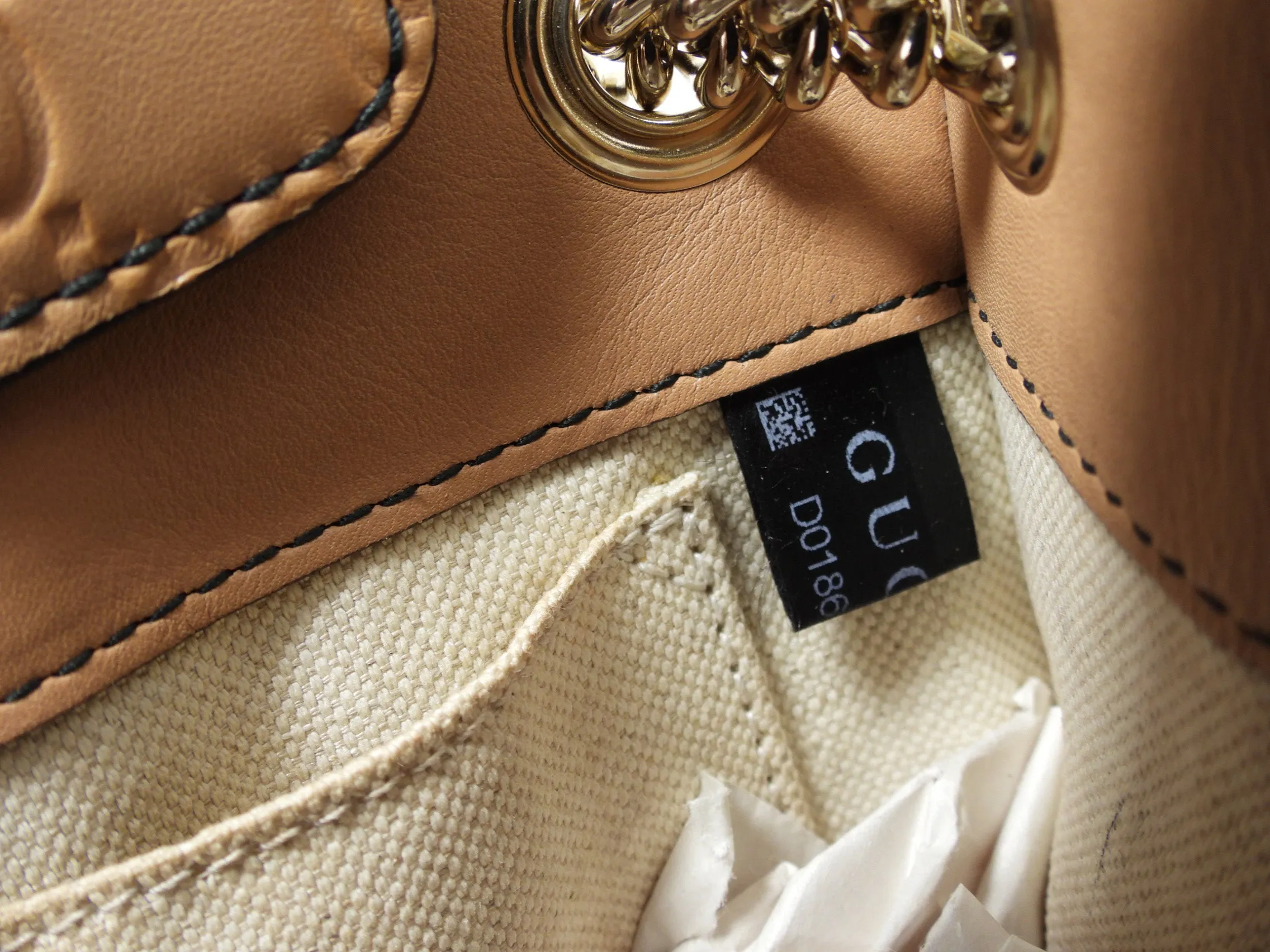 Gucci Tan Guccissima Small Emilie Chain Shoulder Bag