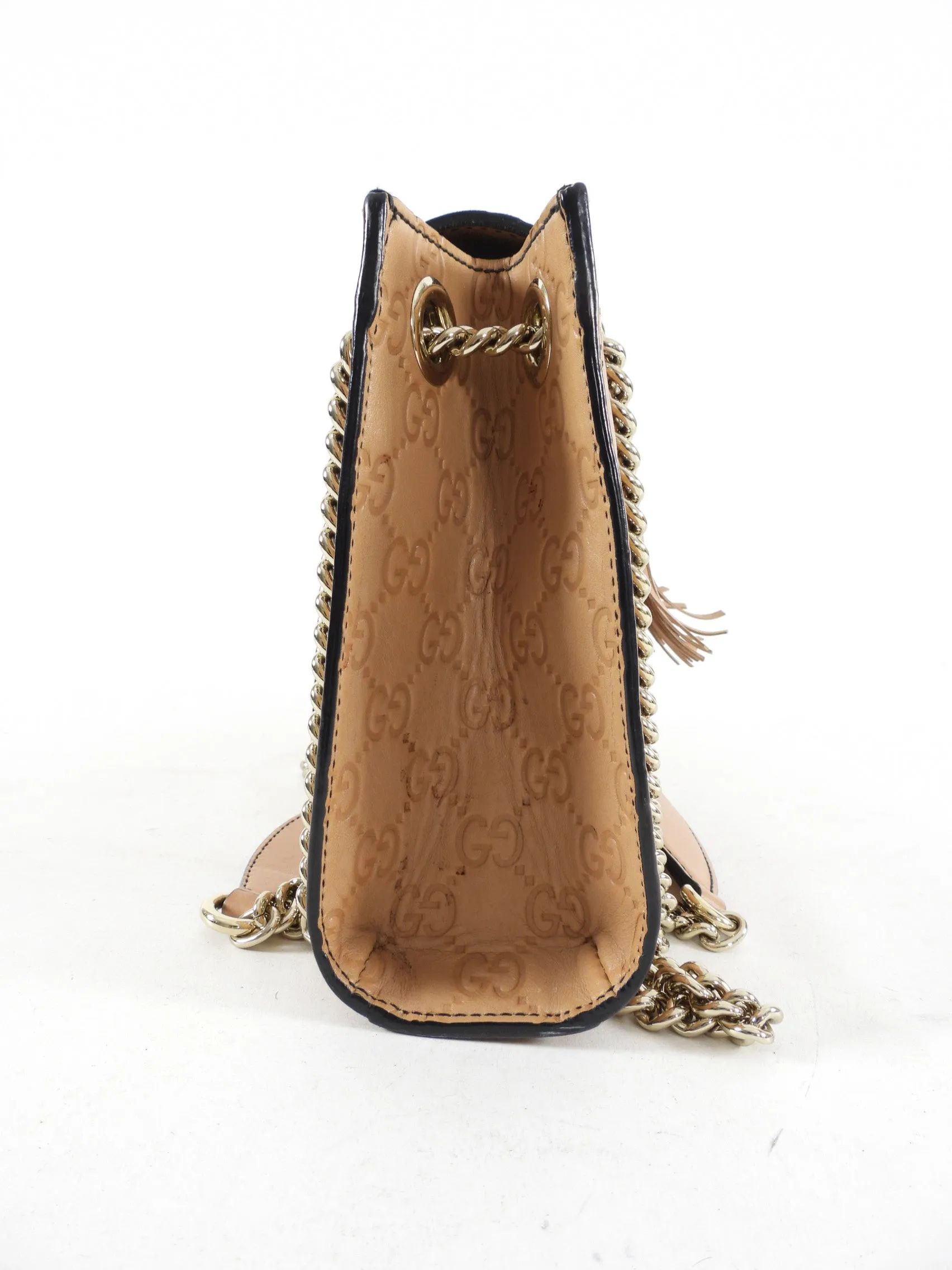Gucci Tan Guccissima Small Emilie Chain Shoulder Bag