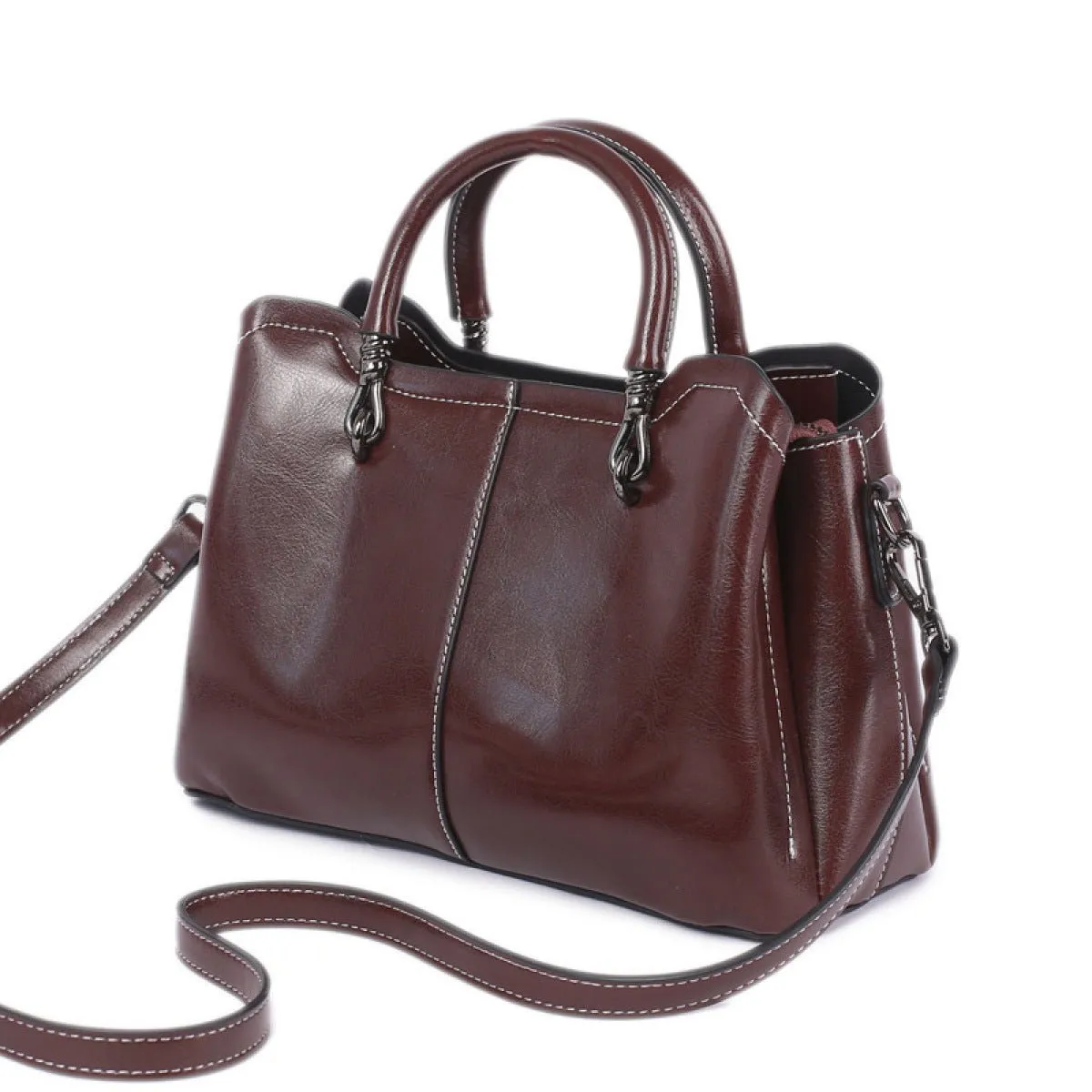 High-Capacity Zipper Splicing Handbag Shoulder Bag