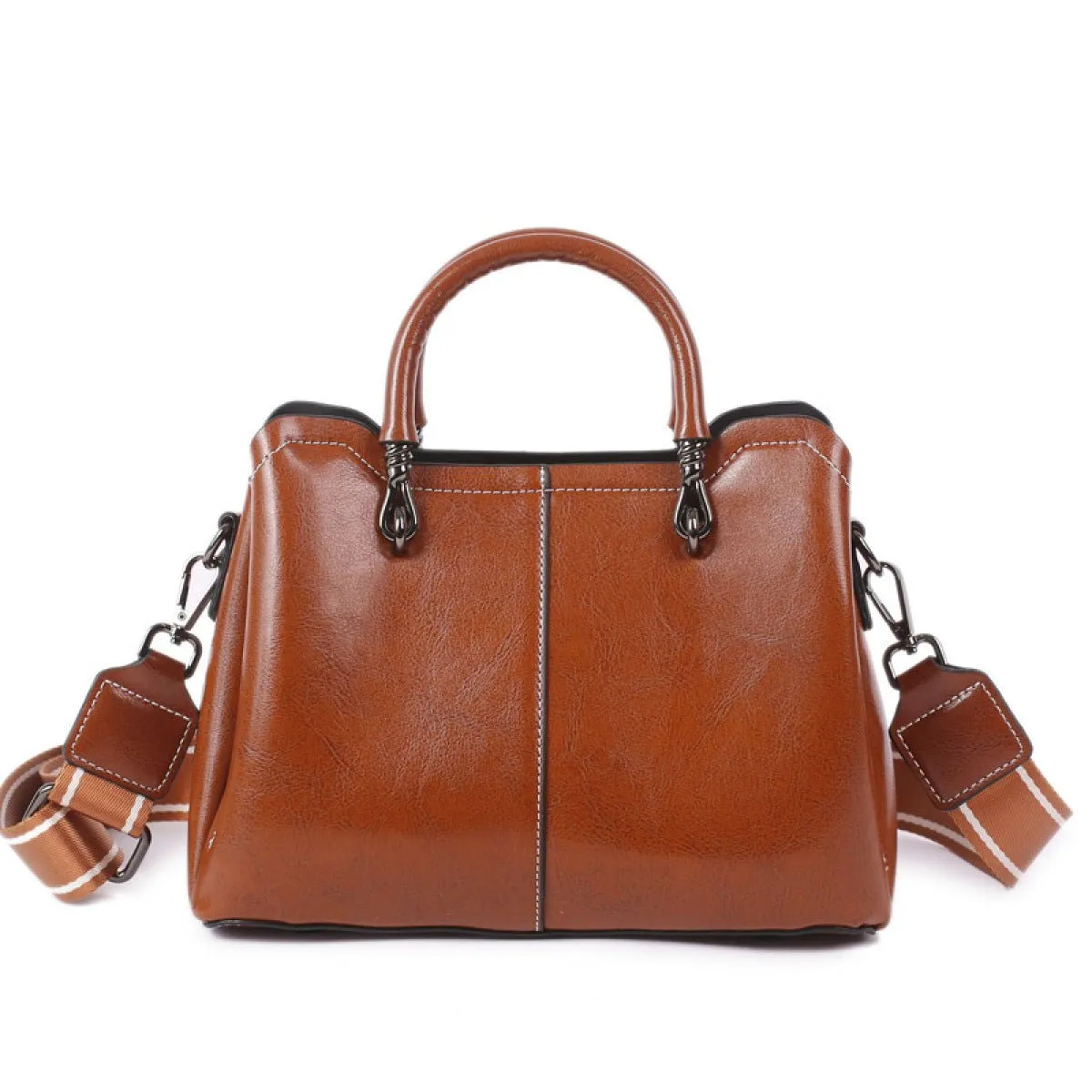 High-Capacity Zipper Splicing Handbag Shoulder Bag