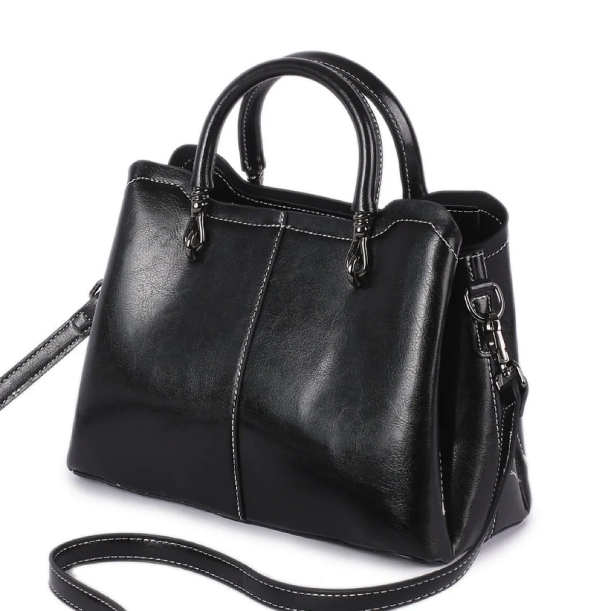 High-Capacity Zipper Splicing Handbag Shoulder Bag
